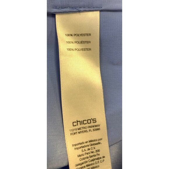 Chicos Womens Top Blouse Size 3 Large Sleeveless Blue V-Neck Casual NWT New - Picture 8 of 9
